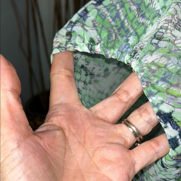 CAbi Green Tie Front 3/4 Sleeve Blouse - Picture 5 of 9